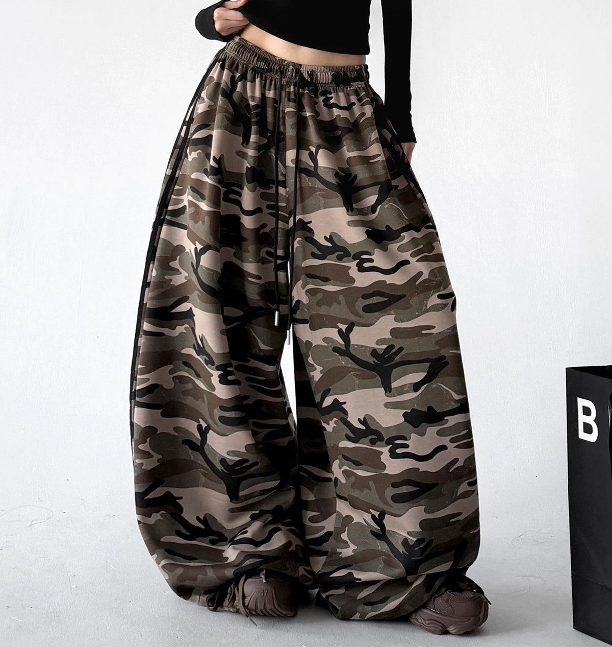 Camouflage Stripe Wide-Leg Sweatpants - COPPING THREADS - CT ORIGINALS