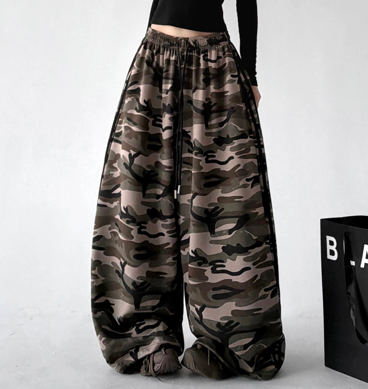 Camouflage Stripe Wide-Leg Sweatpants - COPPING THREADS - CT ORIGINALS