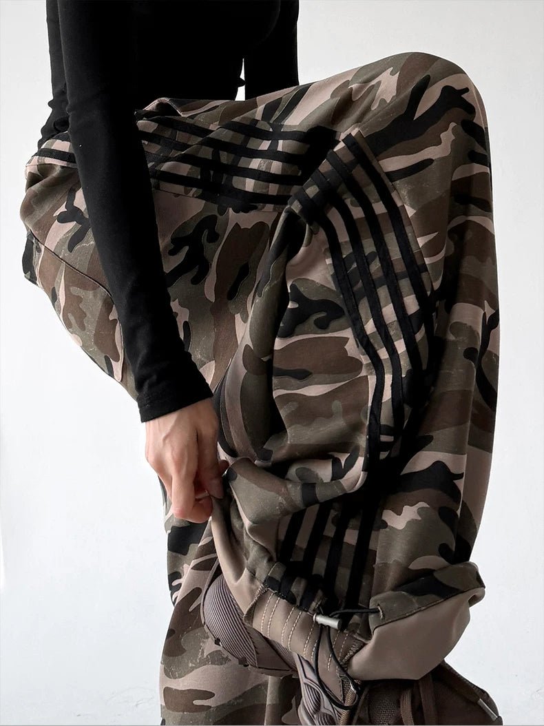 Camouflage Stripe Wide-Leg Sweatpants - COPPING THREADS - CT ORIGINALS
