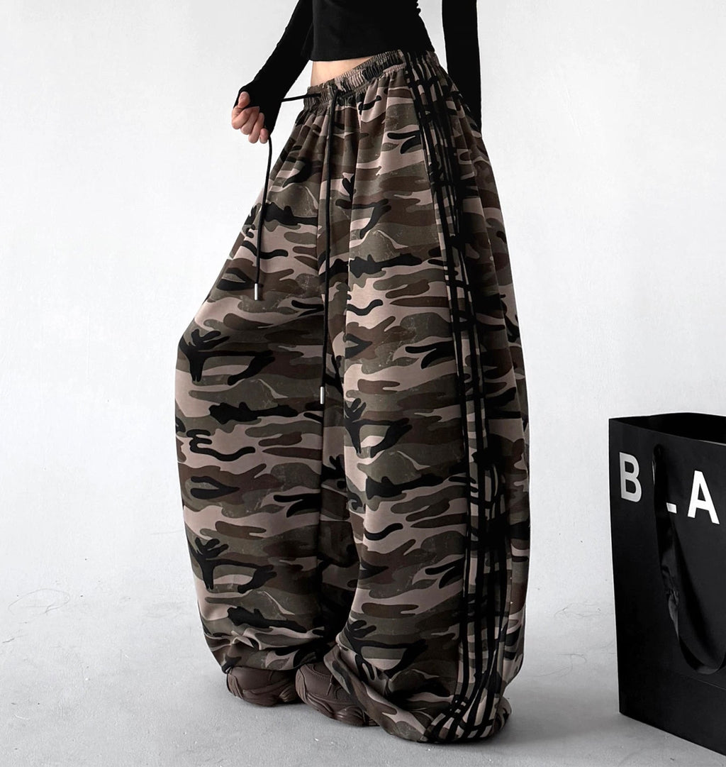 Camouflage Stripe Wide-Leg Sweatpants - COPPING THREADS - CT ORIGINALS