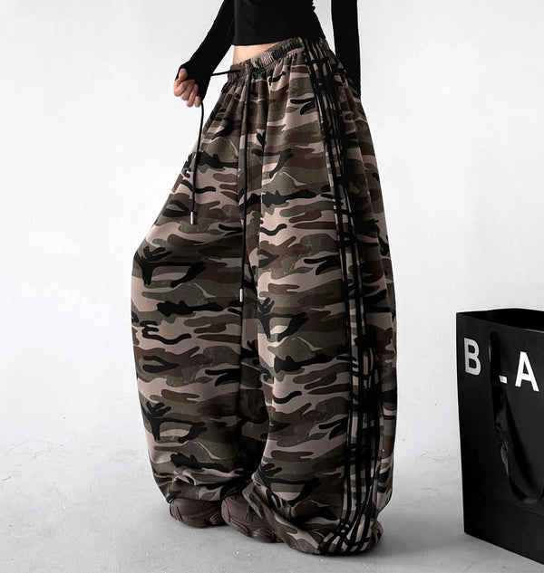 Camouflage Stripe Wide-Leg Sweatpants - COPPING THREADS - CT ORIGINALS