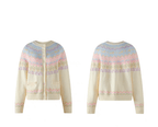 Candy Color Heart Pony Fair Isle Knitted Cardigan Sweater - COPPING THREADS - CHICISLAND