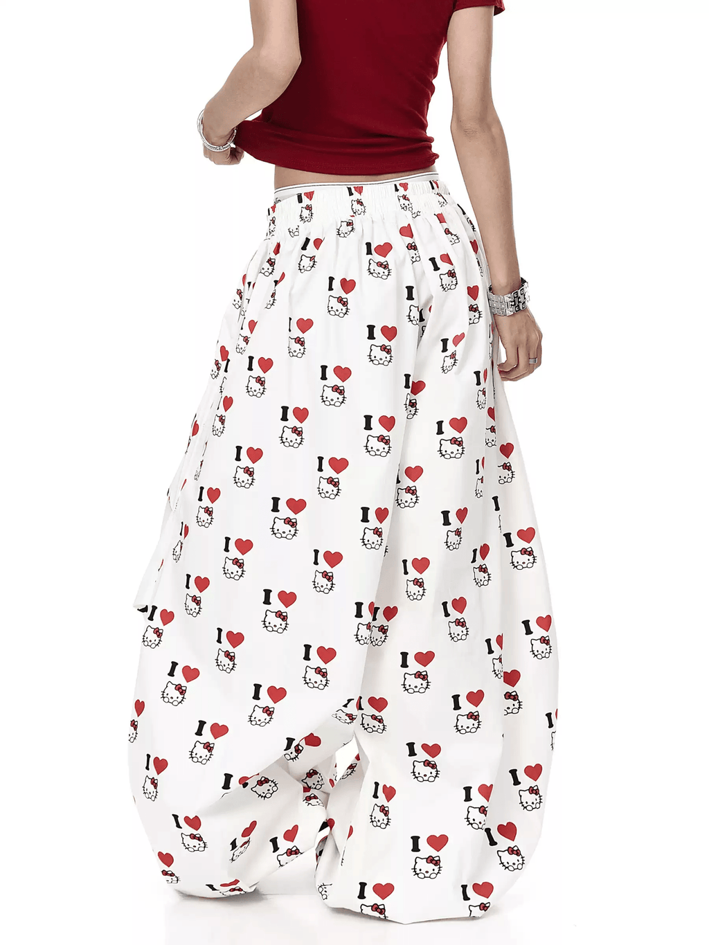 Cartoon Kitty Print Paratrooper Trousers - COPPING THREADS - CT Select