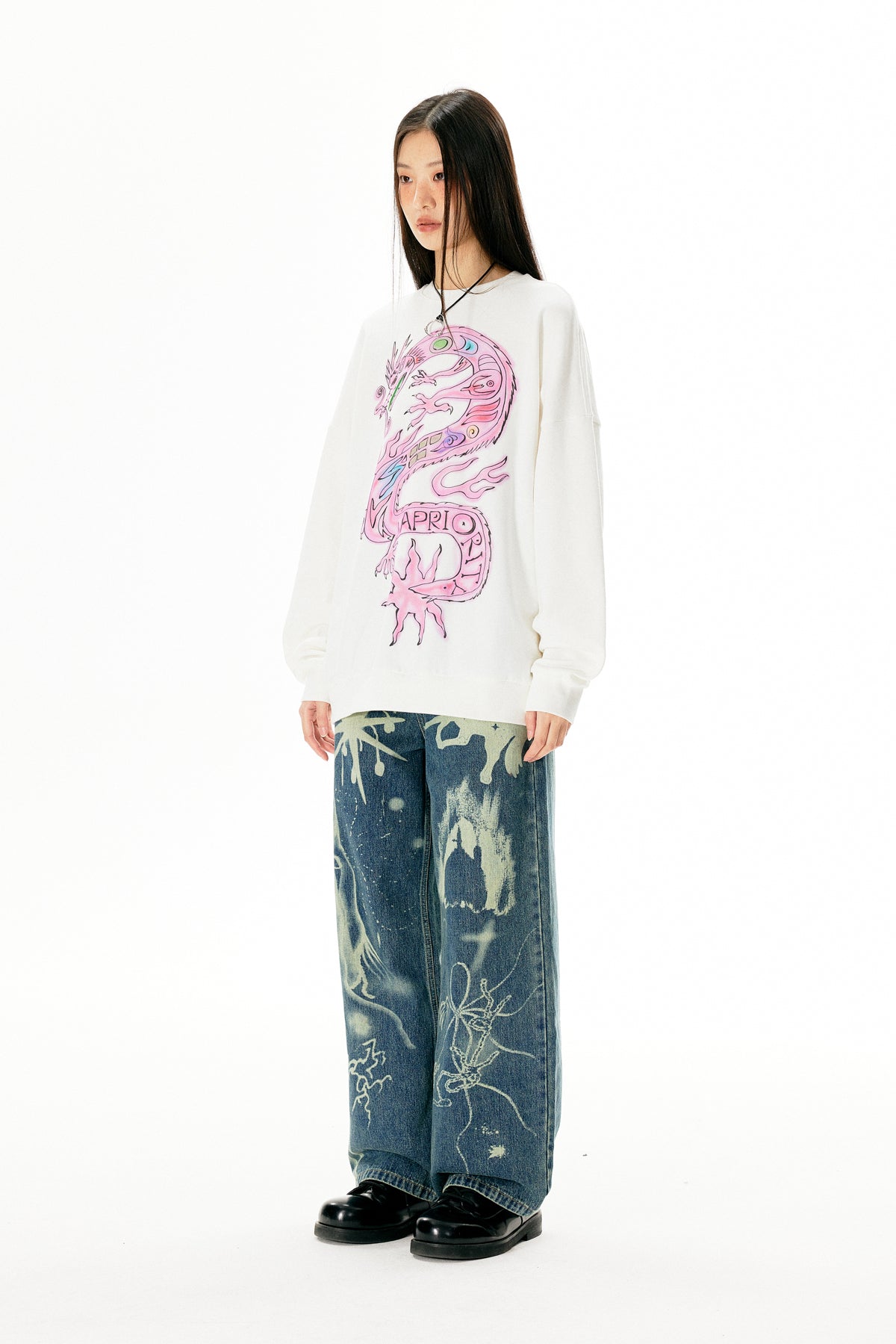 Cartoon Loong Print Sweatshirt - COPPING THREADS - APRIORITY