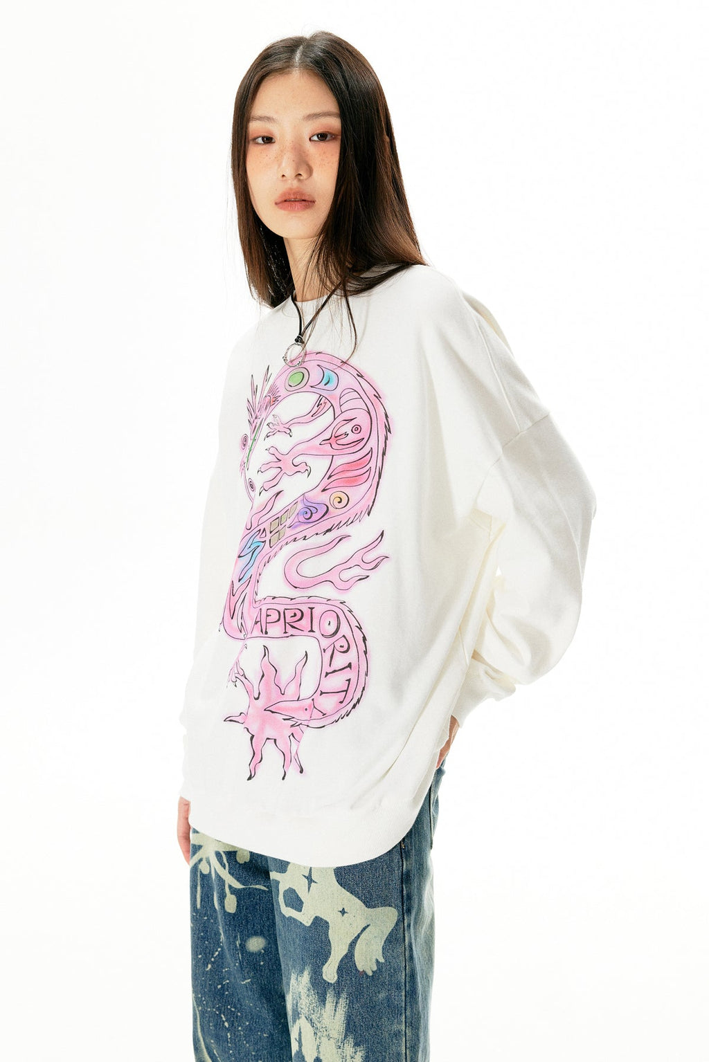 Cartoon Loong Print Sweatshirt - COPPING THREADS - APRIORITY