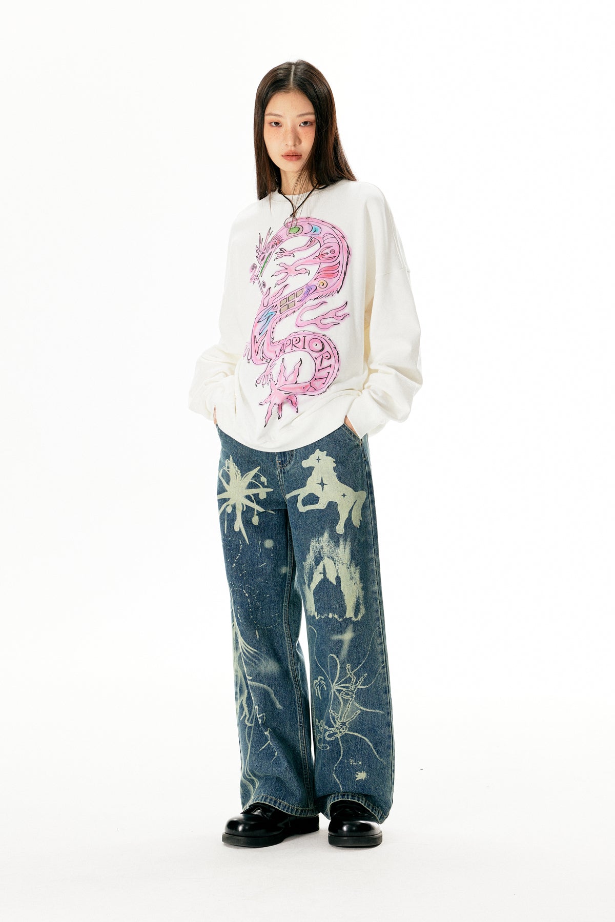 Cartoon Loong Print Sweatshirt - COPPING THREADS - APRIORITY