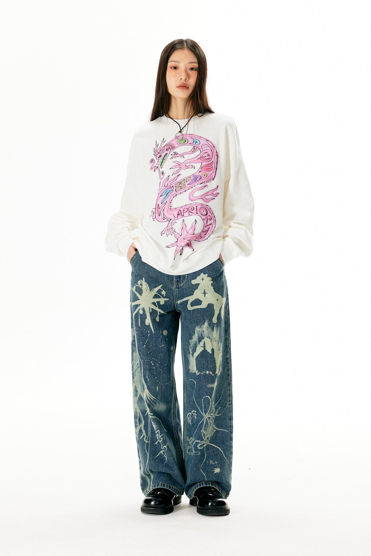 Cartoon Loong Print Sweatshirt - COPPING THREADS - APRIORITY