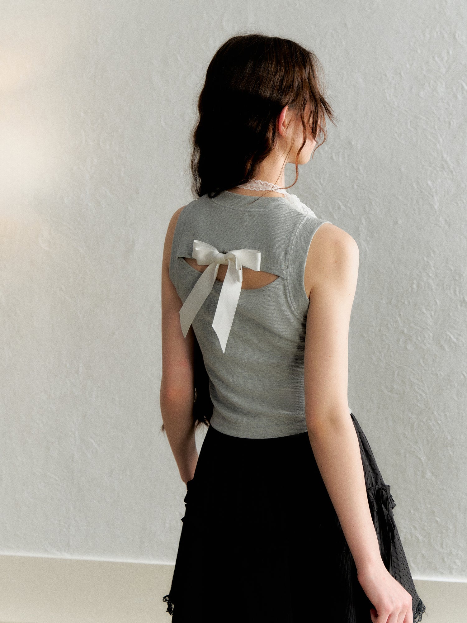 Strick-Tanktop mit Katzenstickerei Zweitbild