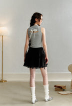 Cat Embroidered Knit Tank Top - COPPING THREADS - AYF