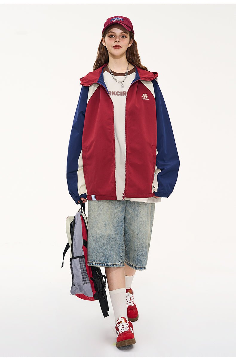 CATTEE Color Block Baseball Hooded Jacket - COPPING THREADS - CATTEE