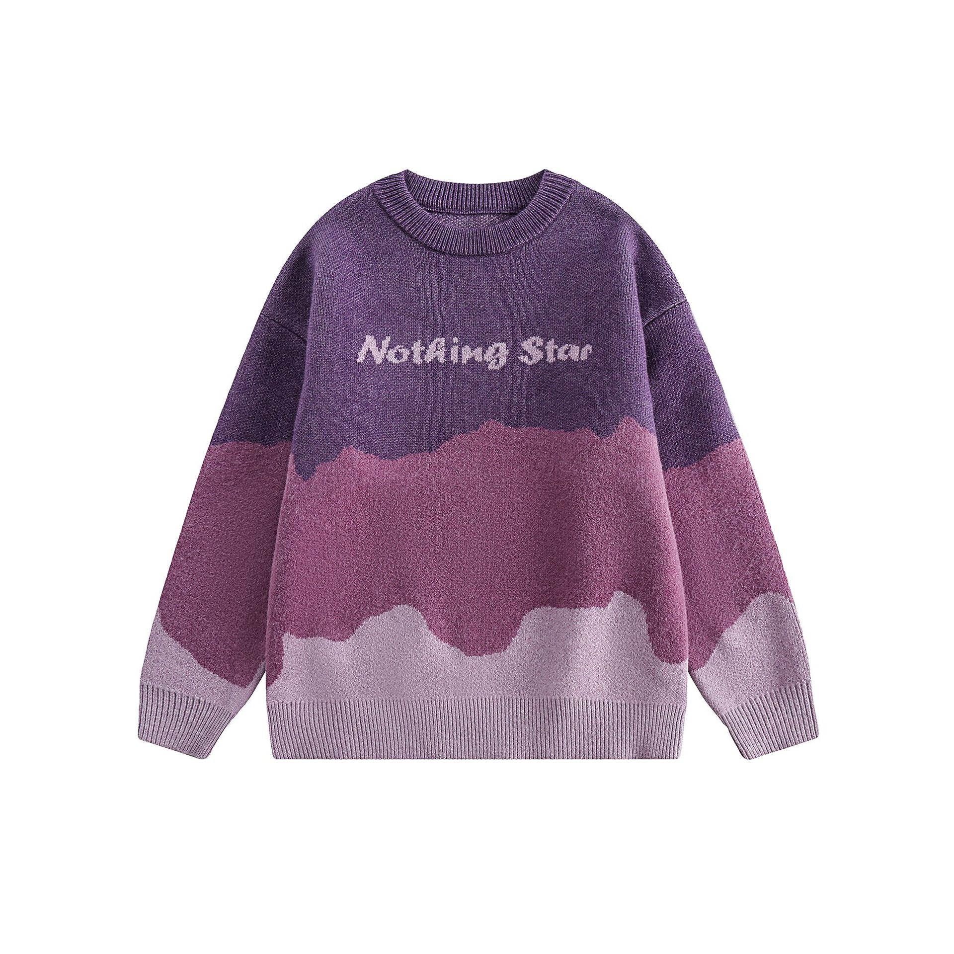 CATTEE Color Block Round Neck Knit Sweater - COPPING THREADS - CATTEE