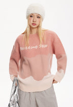 CATTEE Color Block Round Neck Knit Sweater - COPPING THREADS - CATTEE