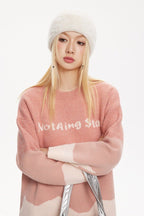 CATTEE Color Block Round Neck Knit Sweater - COPPING THREADS - CATTEE