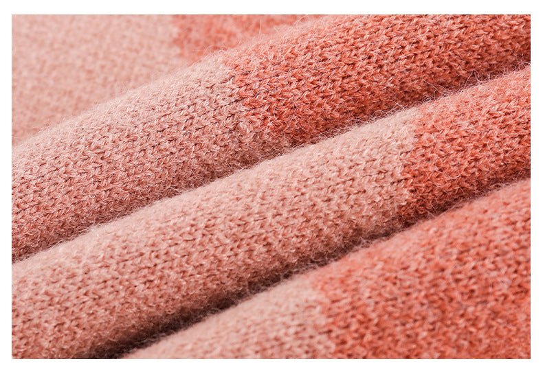 CATTEE Color Block Round Neck Knit Sweater - COPPING THREADS - CATTEE