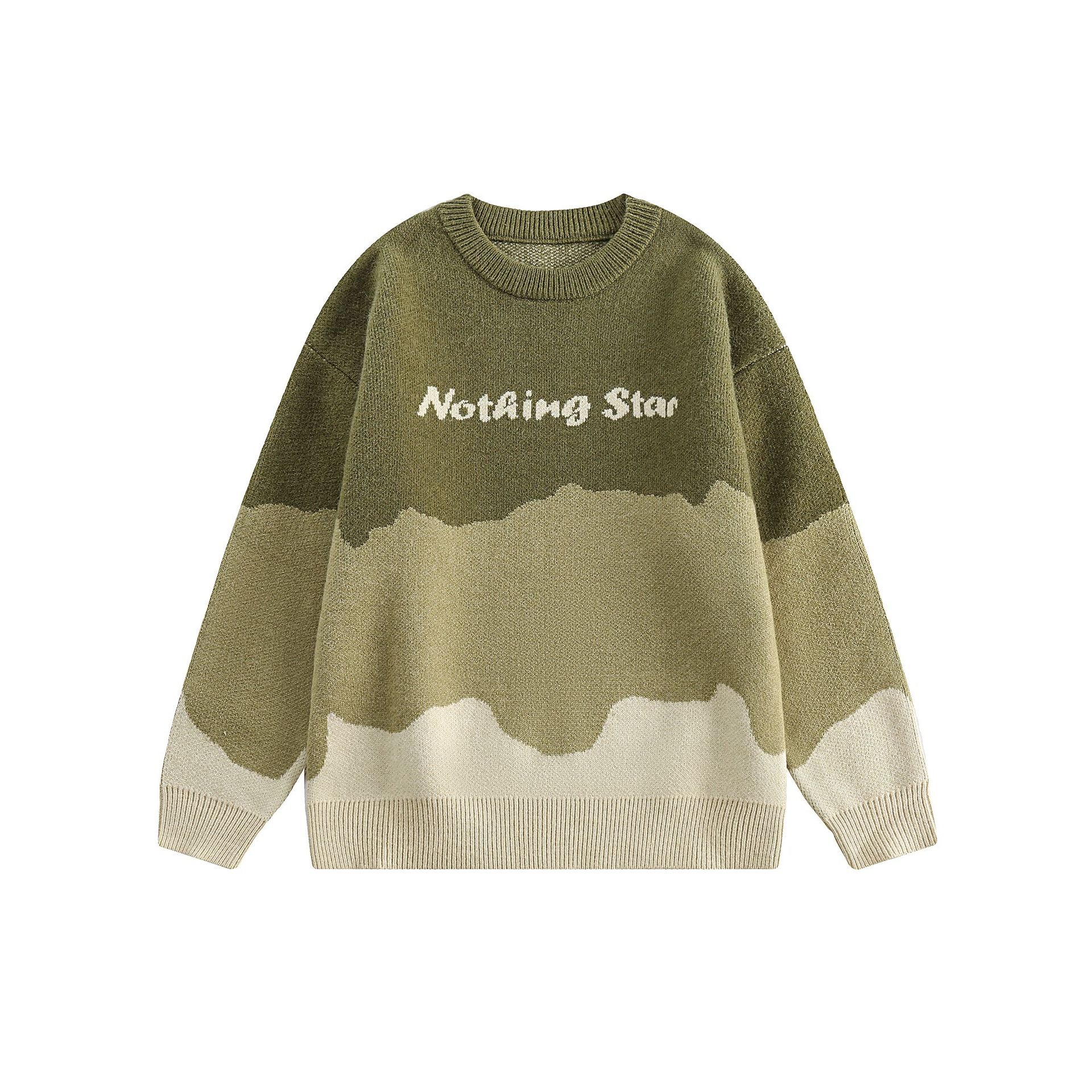 CATTEE Color Block Round Neck Knit Sweater - COPPING THREADS - CATTEE