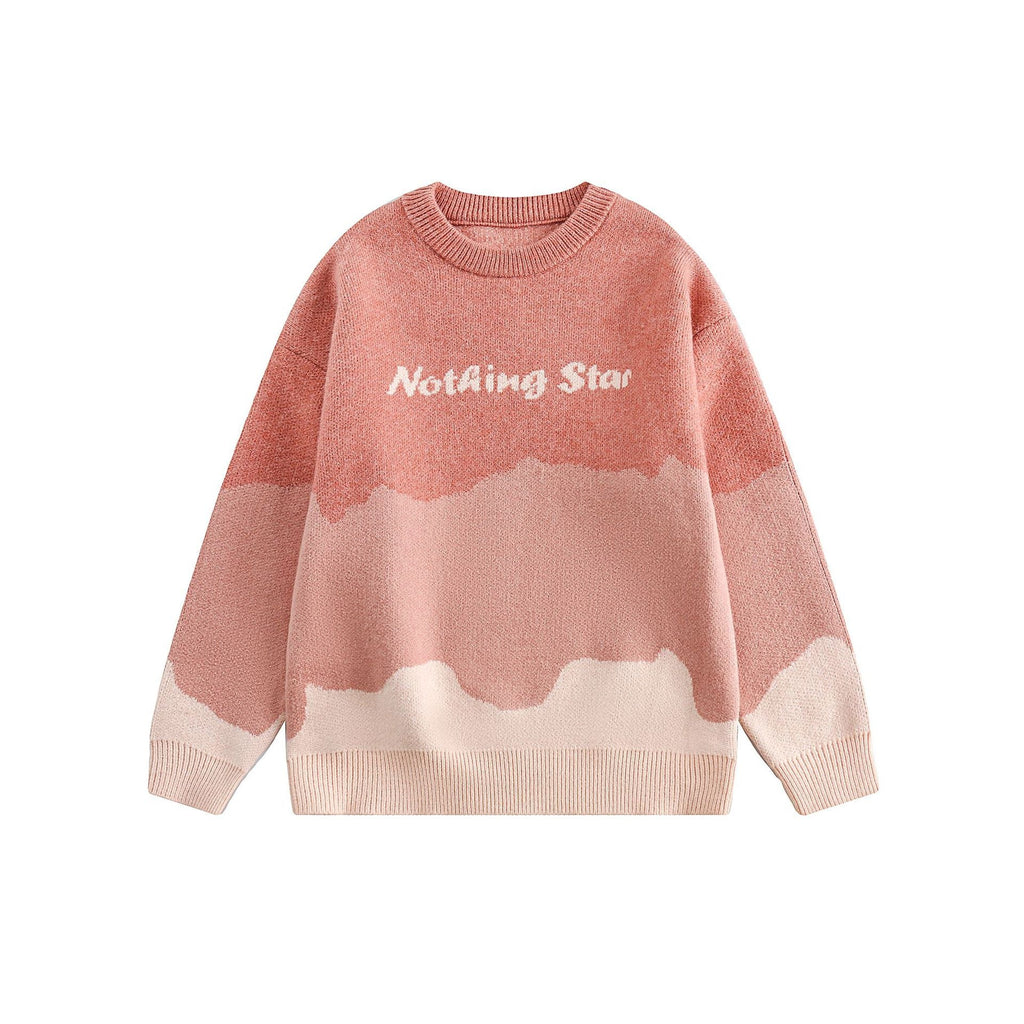 CATTEE Color Block Round Neck Knit Sweater - COPPING THREADS - CATTEE