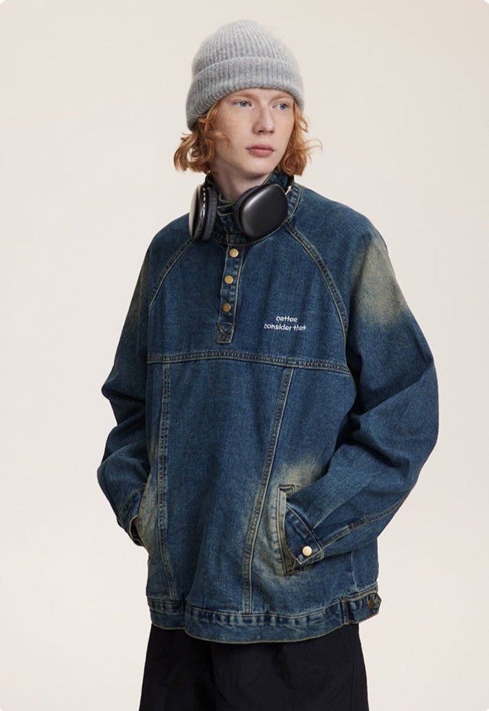 CATTEE – Jeansjacke mit Stehkragen im Used-Look Zweitbild