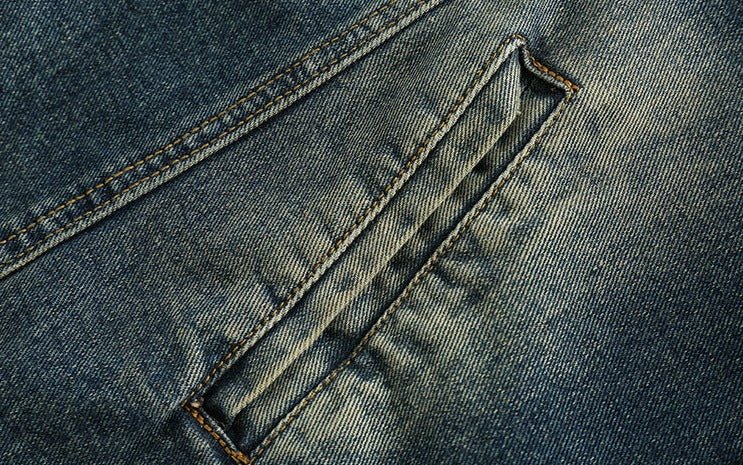 CATTEE Distressed Stand Collar Denim Jacket - COPPING THREADS - CATTEE