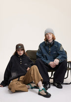 CATTEE Distressed Stand Collar Denim Jacket - COPPING THREADS - CATTEE