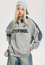 CATTEE Embroidered Letter Polo Sweatshirt - COPPING THREADS - CATTEE