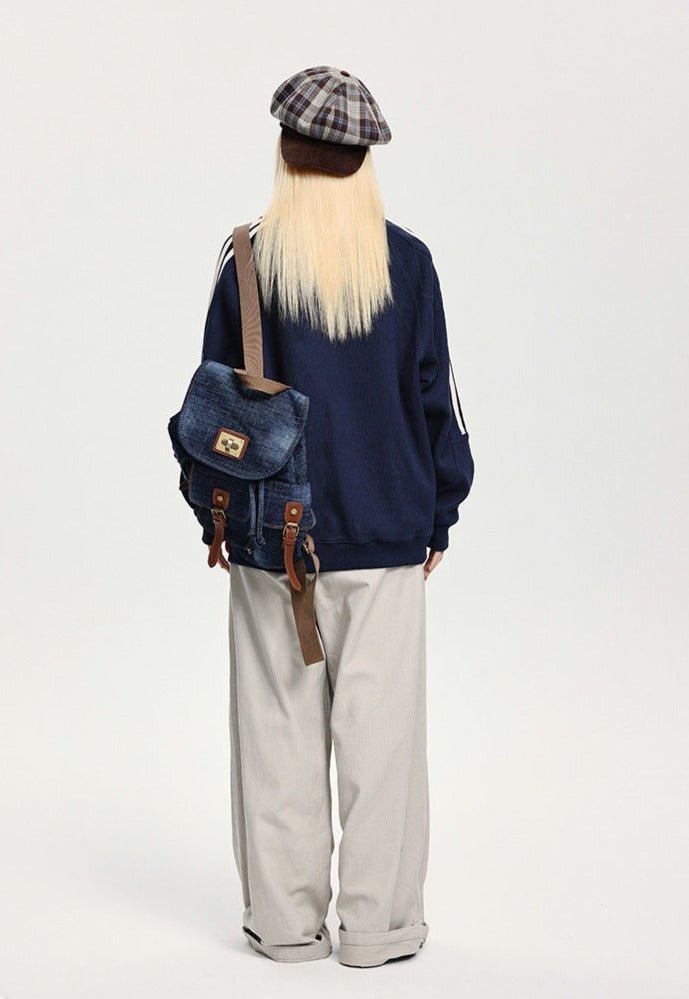 CATTEE Embroidered Letter Polo Sweatshirt - COPPING THREADS - CATTEE