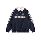 CATTEE Embroidered Letter Polo Sweatshirt - COPPING THREADS - CATTEE