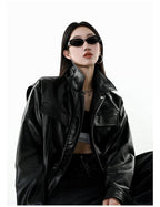 CATTEE Faux Leather Lapel Jacket - COPPING THREADS - CATTEE