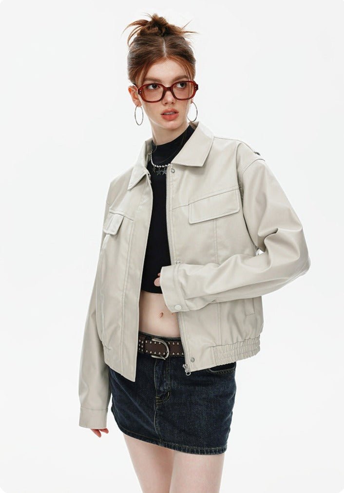 CATTEE Faux Leather Lapel Jacket - COPPING THREADS - CATTEE