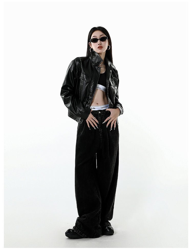 CATTEE Faux Leather Lapel Jacket - COPPING THREADS - CATTEE