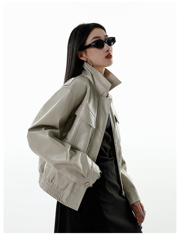 CATTEE Faux Leather Lapel Jacket - COPPING THREADS - CATTEE