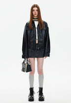 CATTEE Faux Leather Lapel Jacket - COPPING THREADS - CATTEE
