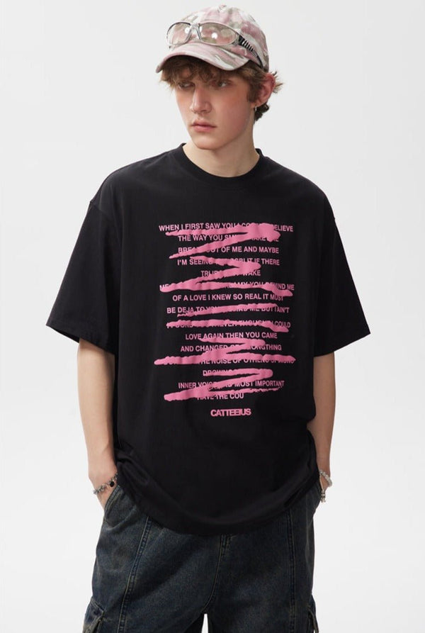 CATTEE Graffiti Letter Print Tee - COPPING THREADS - CATTEE