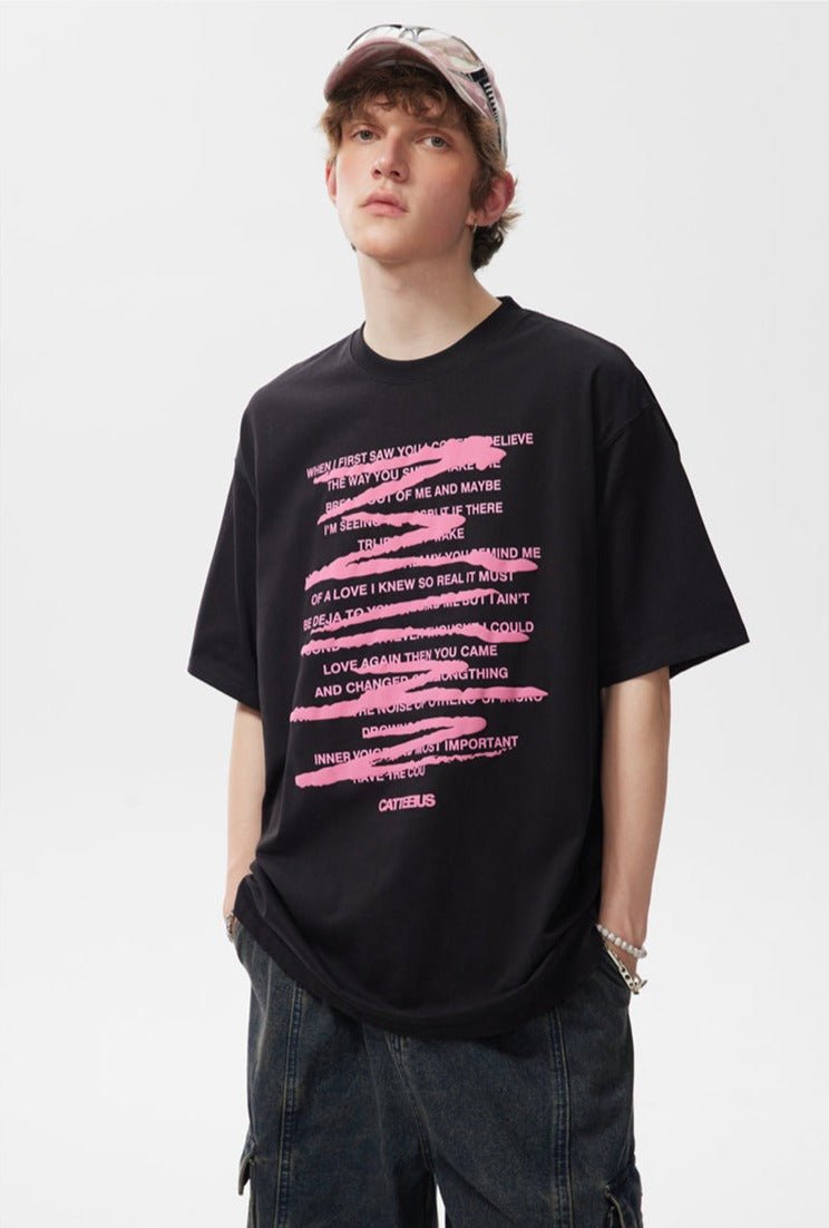 CATTEE Graffiti Letter Print Tee - COPPING THREADS - CATTEE