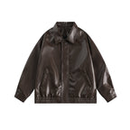 CATTEE Retro motorcycle Lapel Leather Jacket - COPPING THREADS - CATTEE