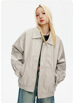 CATTEE Retro motorcycle Lapel Leather Jacket - COPPING THREADS - CATTEE