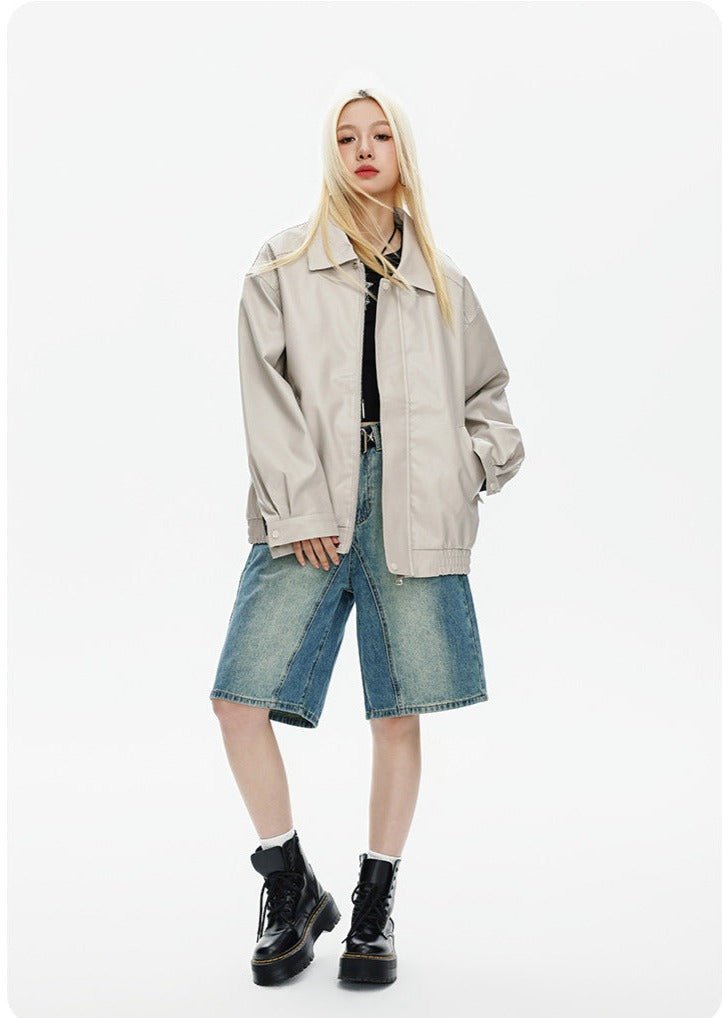 CATTEE Retro motorcycle Lapel Leather Jacket - COPPING THREADS - CATTEE