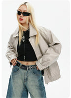 CATTEE Retro motorcycle Lapel Leather Jacket - COPPING THREADS - CATTEE