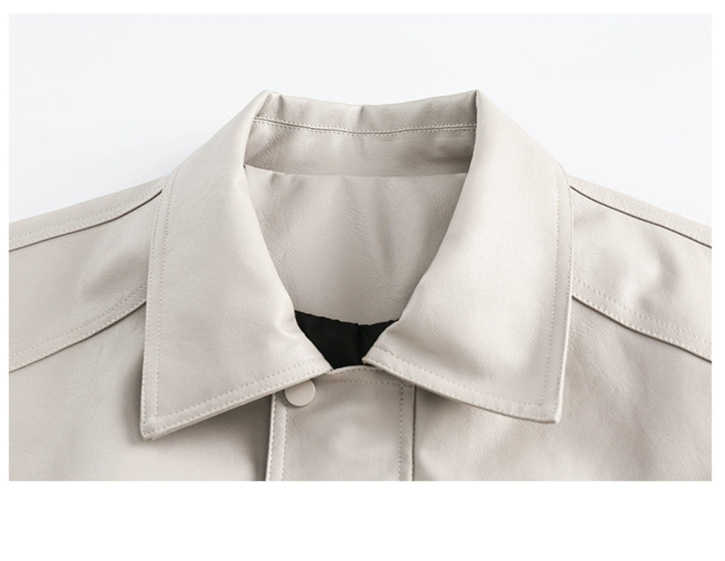 CATTEE Retro motorcycle Lapel Leather Jacket - COPPING THREADS - CATTEE