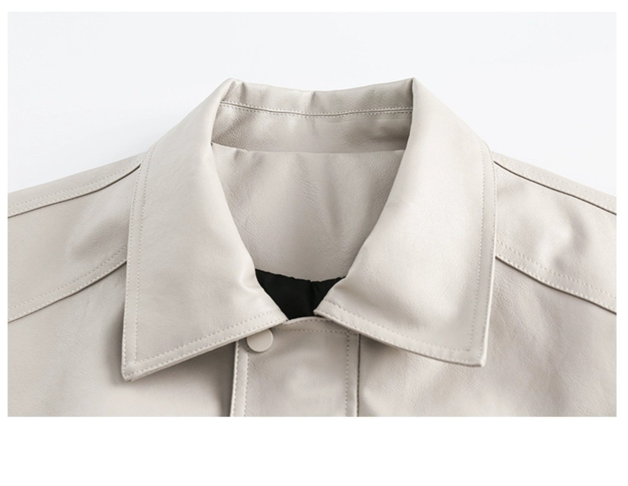 CATTEE Retro motorcycle Lapel Leather Jacket - COPPING THREADS - CATTEE