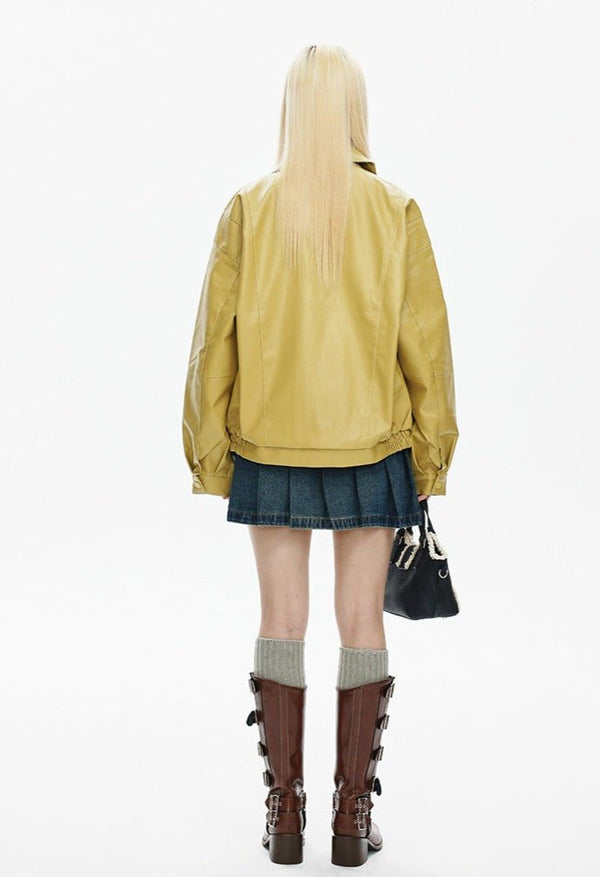 CATTEE Retro Motorcycle PU Jacket - COPPING THREADS - CATTEE