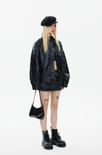 CATTEE Retro Motorcycle PU Jacket - COPPING THREADS - CATTEE