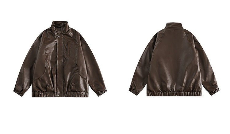 CATTEE Retro PU Leather Jacket - COPPING THREADS - CATTEE
