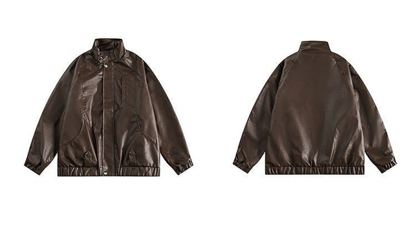 CATTEE Retro PU Leather Jacket - COPPING THREADS - CATTEE