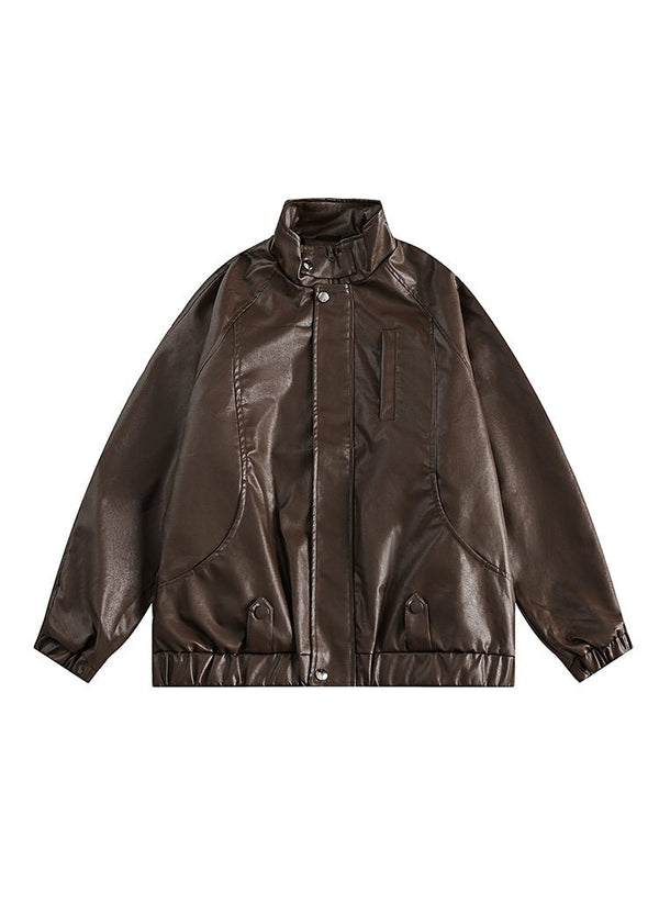 CATTEE Retro PU Leather Jacket - COPPING THREADS - CATTEE
