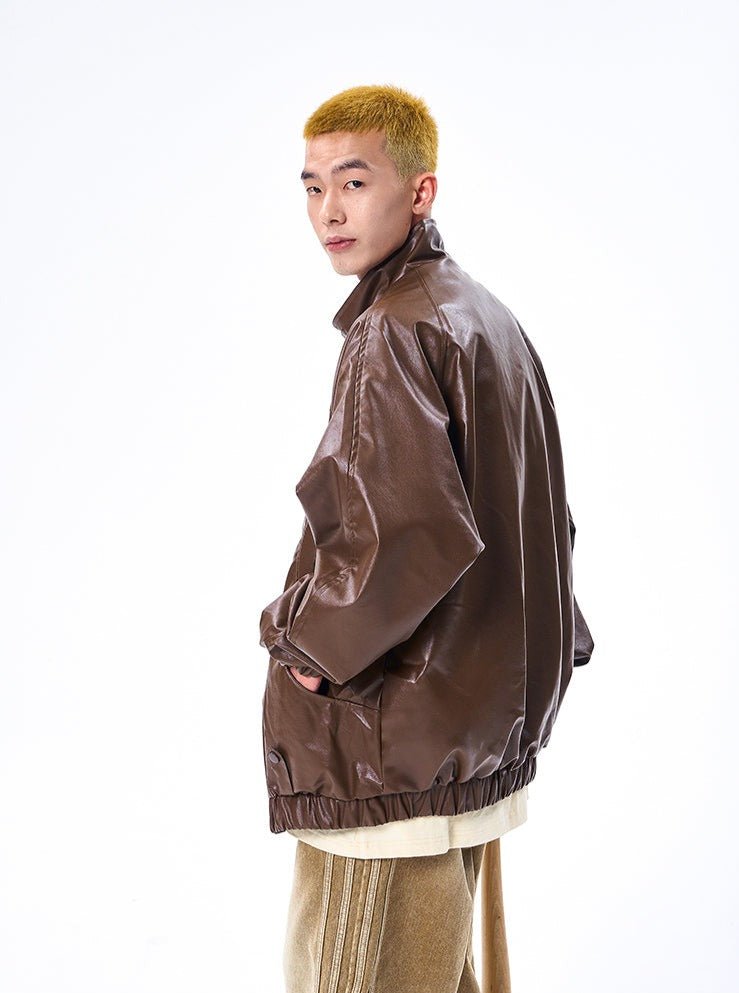 CATTEE Retro PU Leather Jacket - COPPING THREADS - CATTEE