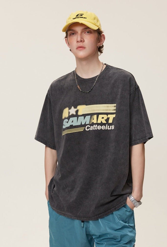 CATTEE SAMART Vintage Washed Tee - COPPING THREADS - CATTEE