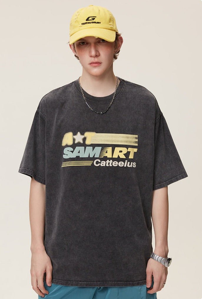 CATTEE SAMART Vintage Washed Tee - COPPING THREADS - CATTEE