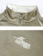 CATTEE Striped Stand Collar Jacket - COPPING THREADS - CATTEE