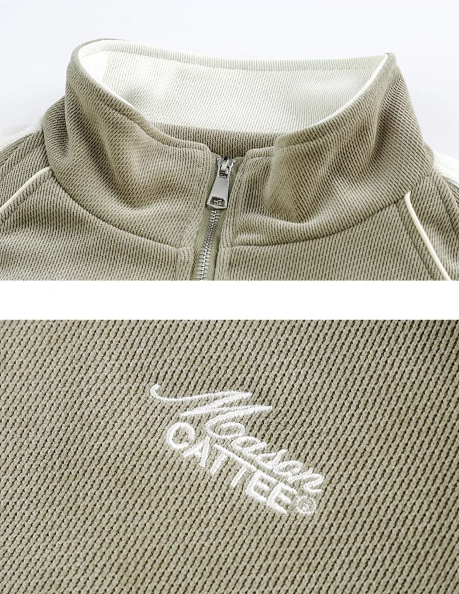 CATTEE Striped Stand Collar Jacket - COPPING THREADS - CATTEE