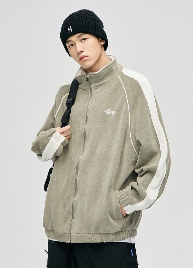 CATTEE Striped Stand Collar Jacket - COPPING THREADS - CATTEE Hover Image